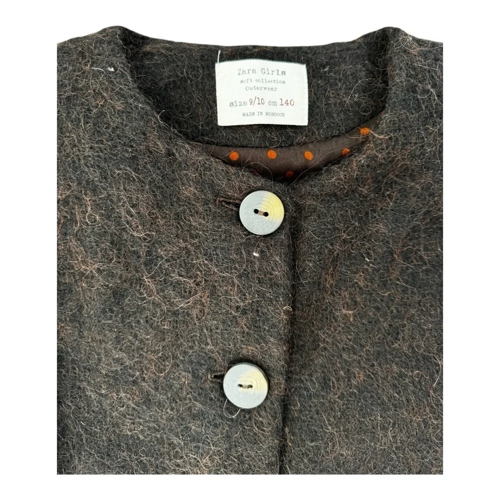 ZARA Girls Soft Collection Outwear Alpaca Wool size 9/10 cm140